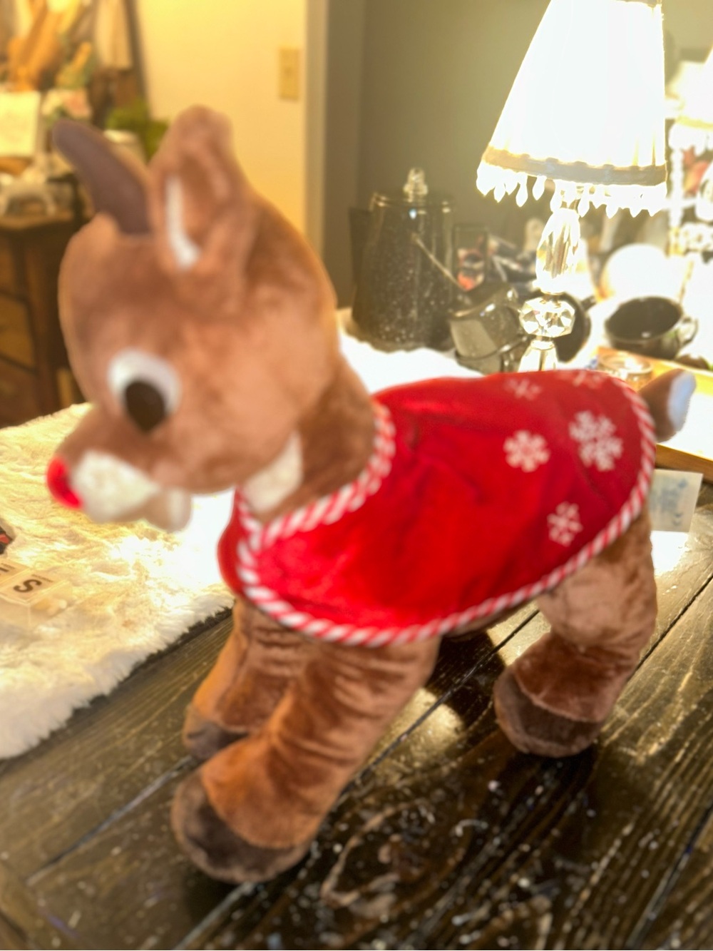 50%offw❤️BABRudolph Red-Nosed Reindeer 15" Holiday Plush w Light Up Nose
